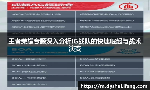 王者荣耀专题深入分析IG战队的快速崛起与战术演变